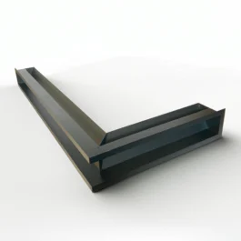 kratka kominkowa narożna LUFT 90x800x400 czarna mat produkt polski